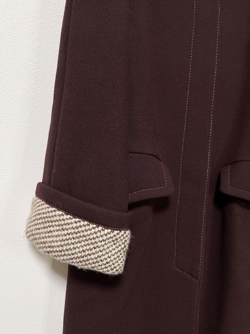 美品　MaxMara マックスマーラ　シングル　ツイード　チェスターコート　９