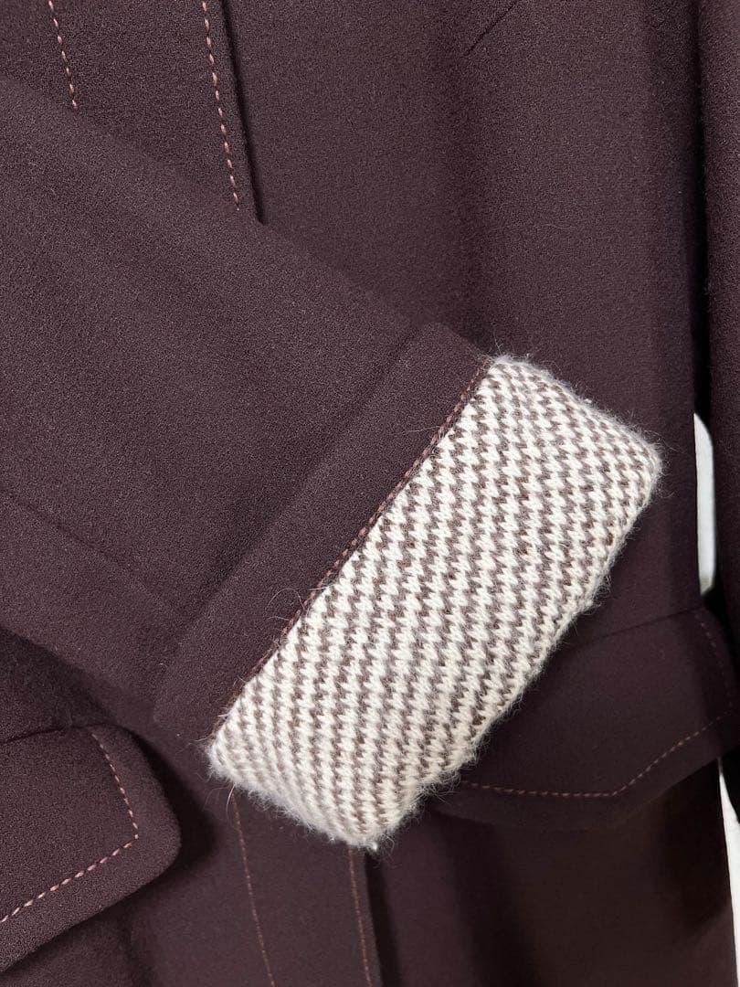 美品　MaxMara マックスマーラ　シングル　ツイード　チェスターコート　９