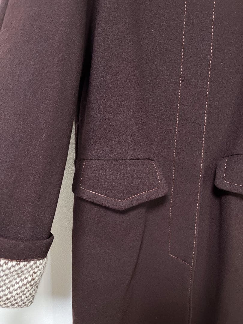 美品　MaxMara マックスマーラ　シングル　ツイード　チェスターコート　９