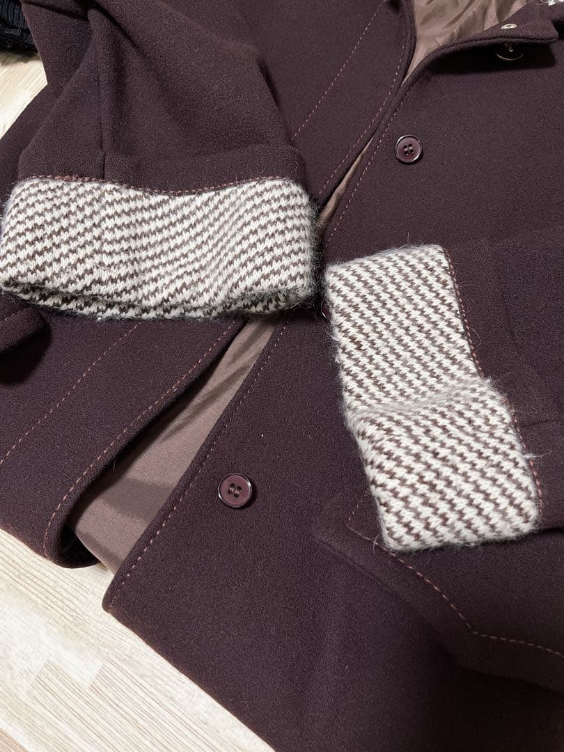 美品　MaxMara マックスマーラ　シングル　ツイード　チェスターコート　９