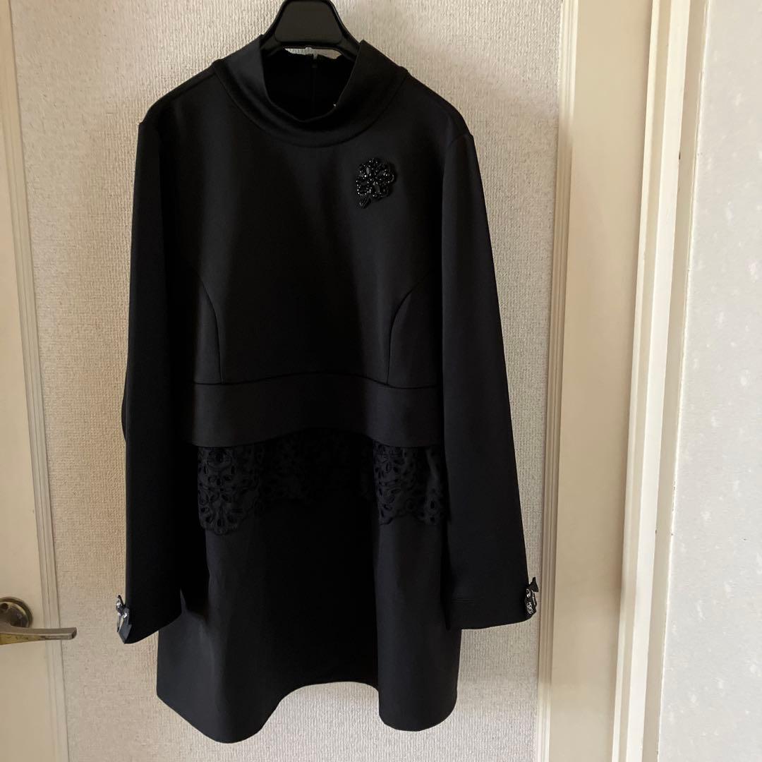 ★新品未使用★スーパービューティービジュー付き長袖チュニックブラック44