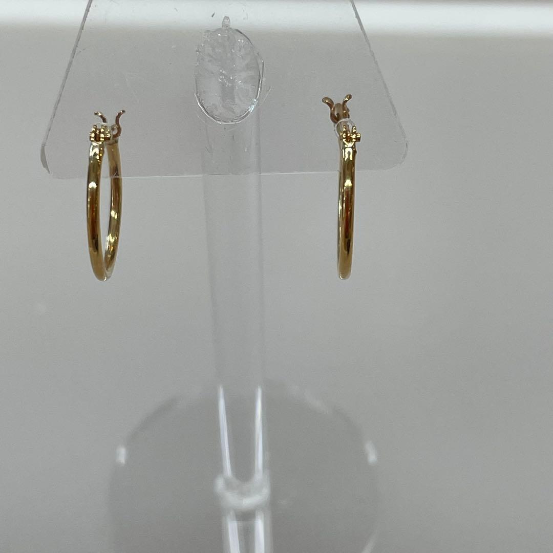 K18 ピアス　　フープピアス　　1.3cm