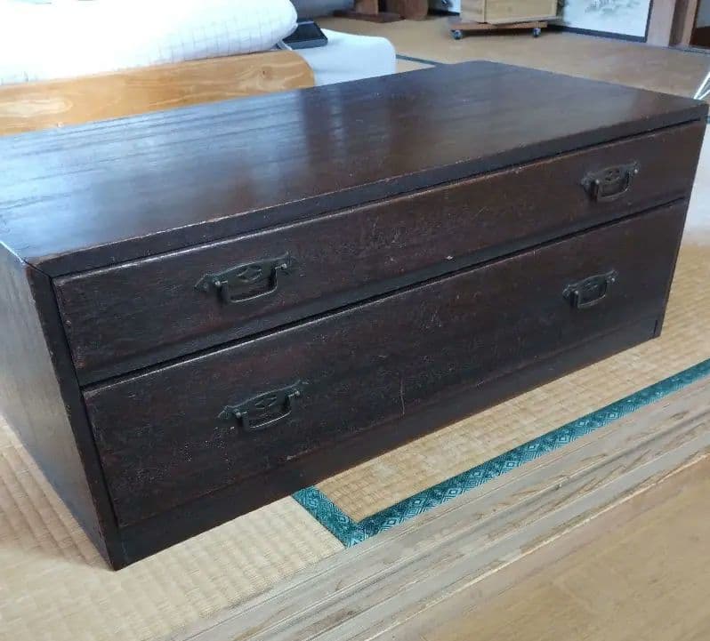 AYAKO★　木製引き出し　　箪笥　2段　昭和レトロ　和骨董　古家具