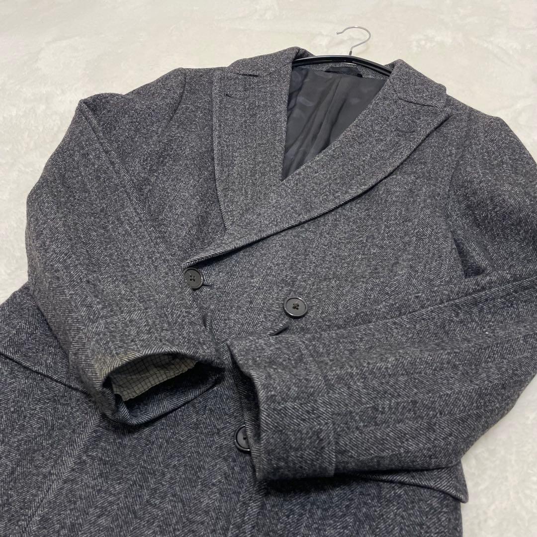 【美品】バーニーズニューヨーク×ロロピアーナ ヘリンボーン チェスターコート L