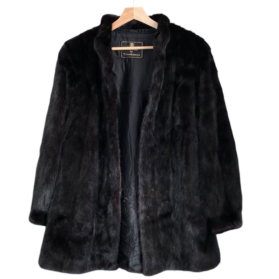 MIAROSA ミアロサ ブラックミンク コート 大きいサイズ13-15号