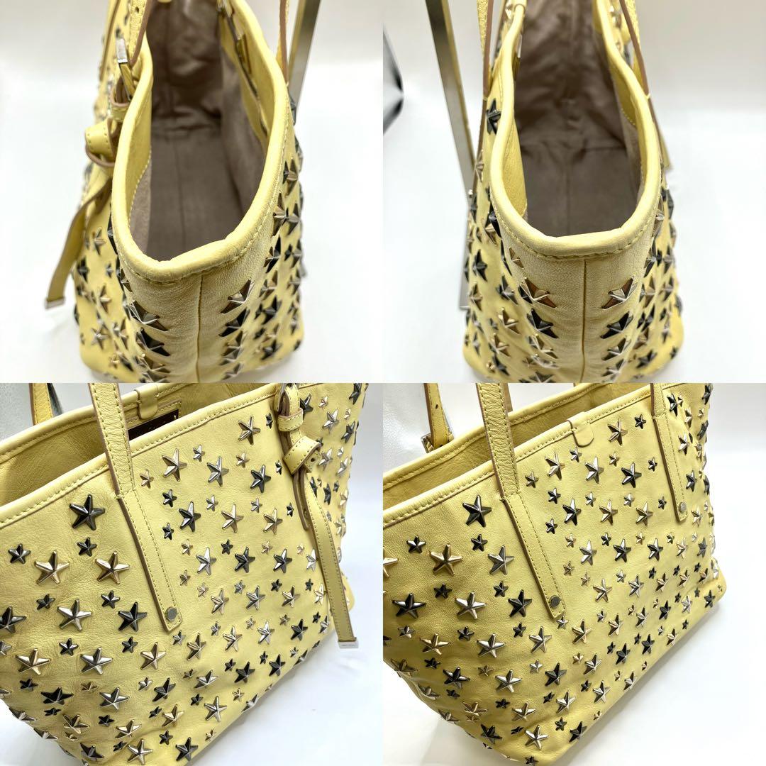 JIMMY CHOO ジミーチュウ　トートバッグ　スタースタッズ　サシャS 黄