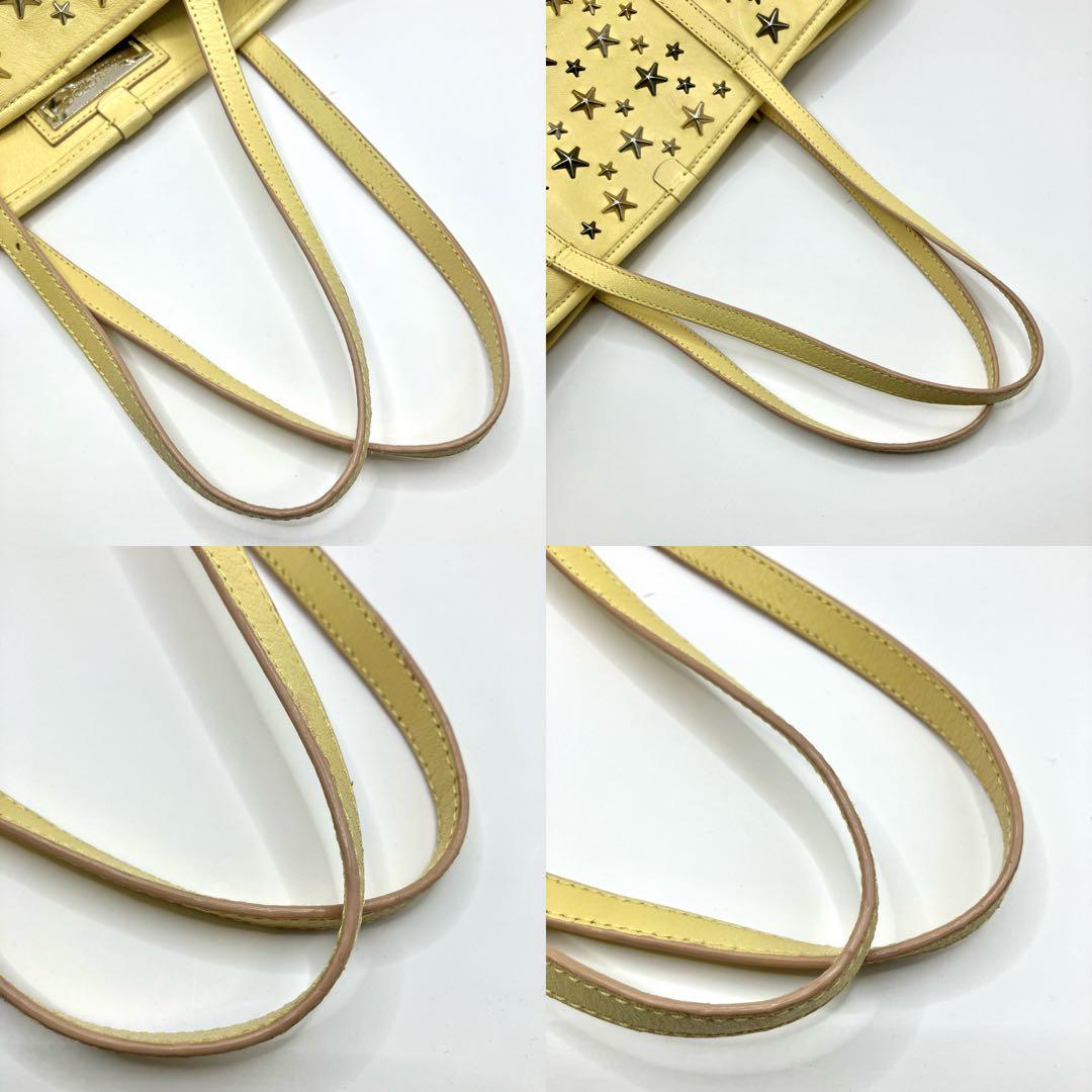 JIMMY CHOO ジミーチュウ　トートバッグ　スタースタッズ　サシャS 黄