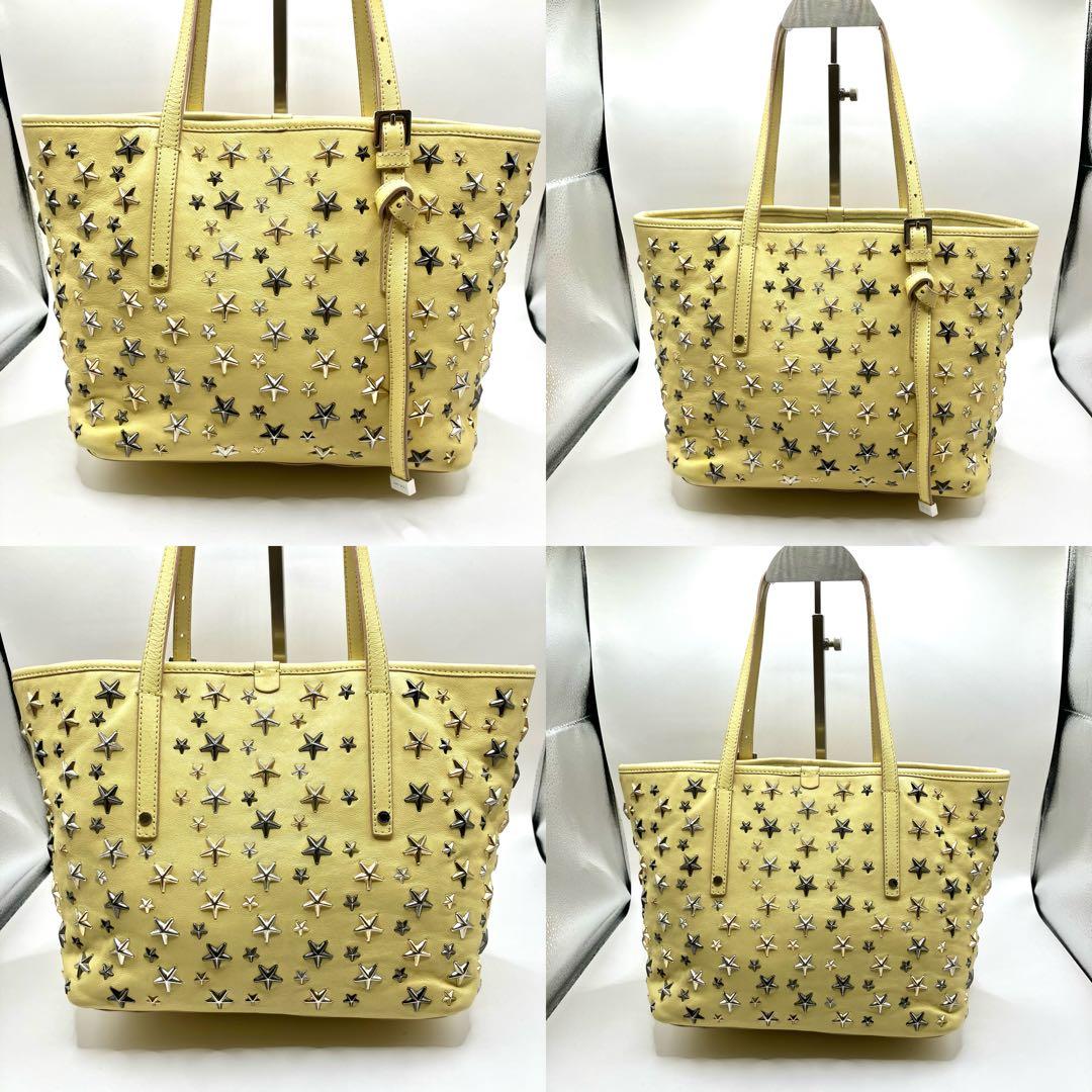JIMMY CHOO ジミーチュウ　トートバッグ　スタースタッズ　サシャS 黄