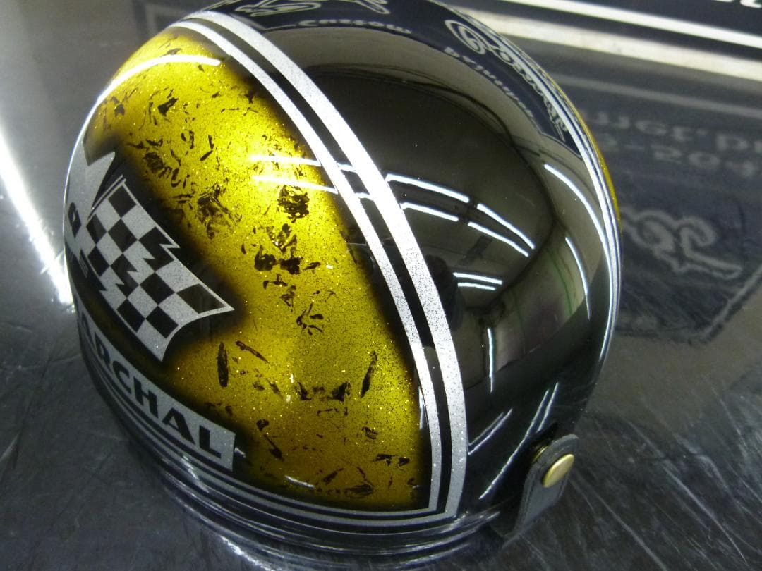 送料込！カスタムコルク半　マーシャル　黒黄ラップラメ最安値100