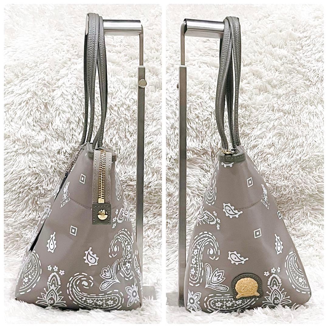 売切価格❗ADMJ ペイズリー バンダナ柄 トートバッグ 灰 /白 未使用に近い