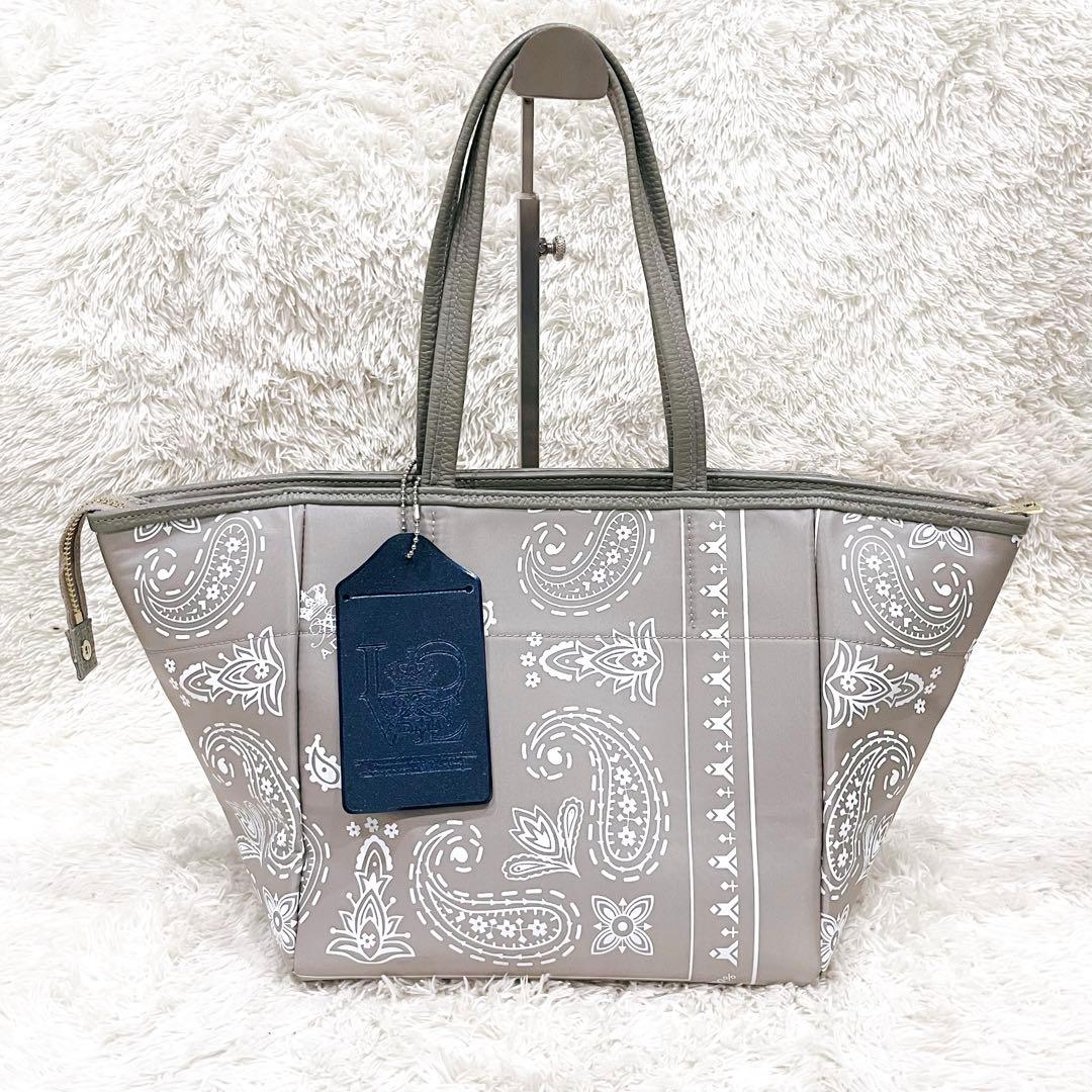 売切価格❗ADMJ ペイズリー バンダナ柄 トートバッグ 灰 /白 未使用に近い