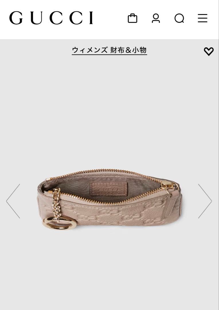 【新品】GUCCI GGエンブレム キーポーチ トープレザー