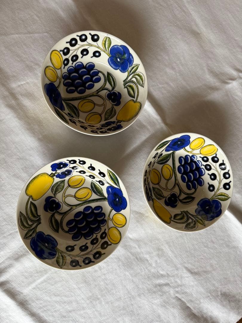 ARABIA イエローパラティッシ ボウル 17センチ3個セット