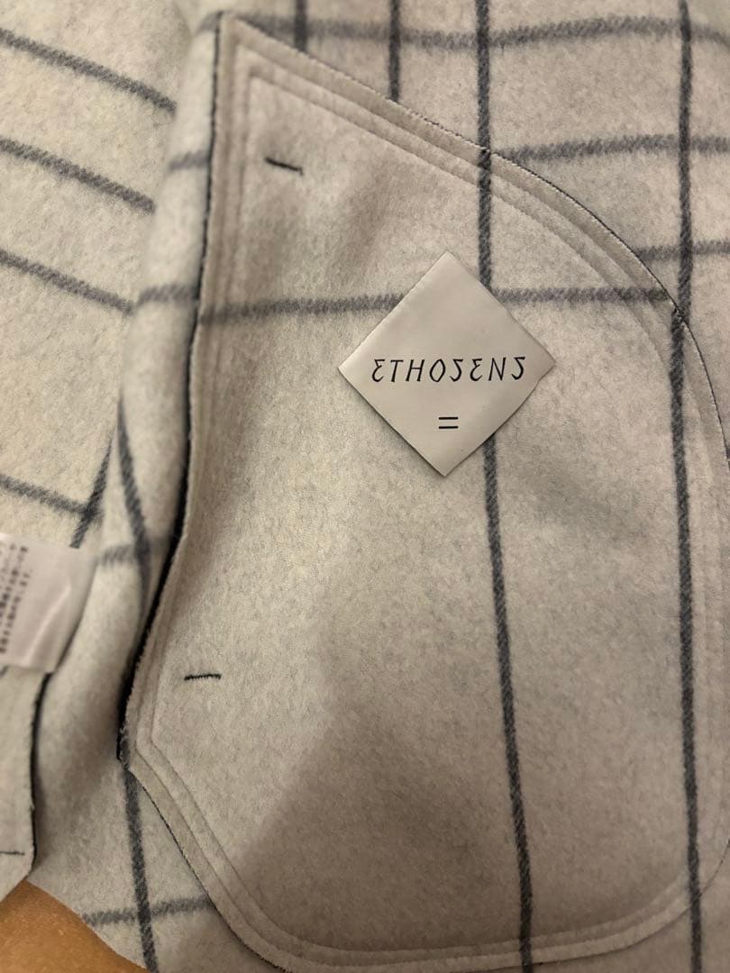 極美品 ETHOSENS エトセンス　ウールメルトン ジャケット　ダークグレー