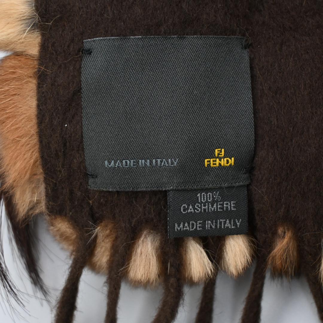 47994★年 FENDI フェンディ カシミヤ　マフラー ファー付*