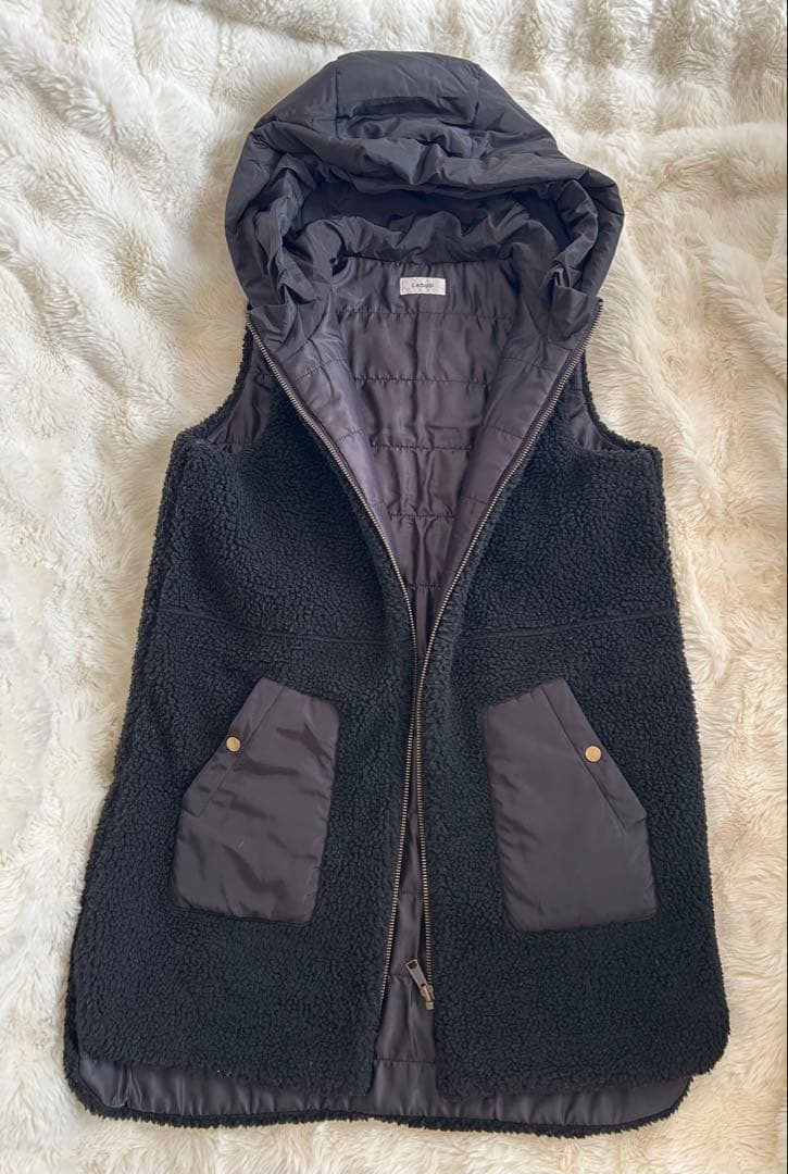 ⭐︎フード付きボアダウンキルティングベスト⭐︎