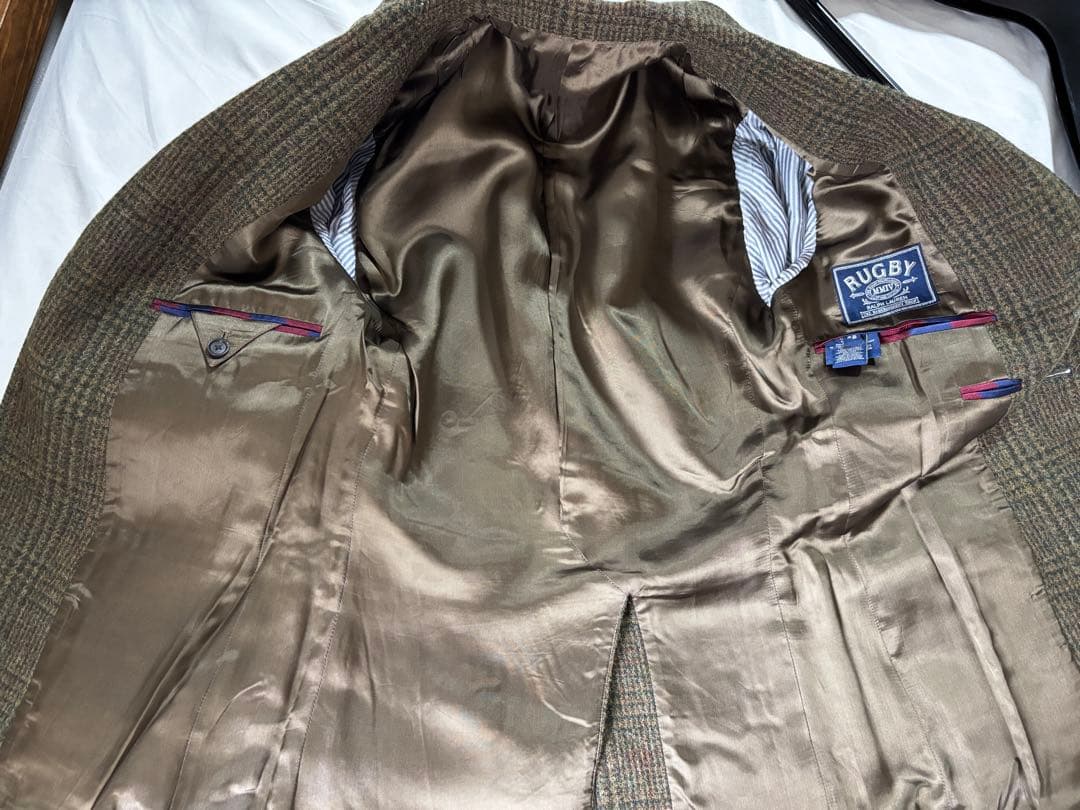 ラルフローレンRUGBY ツイードジャケット カーキブラウン