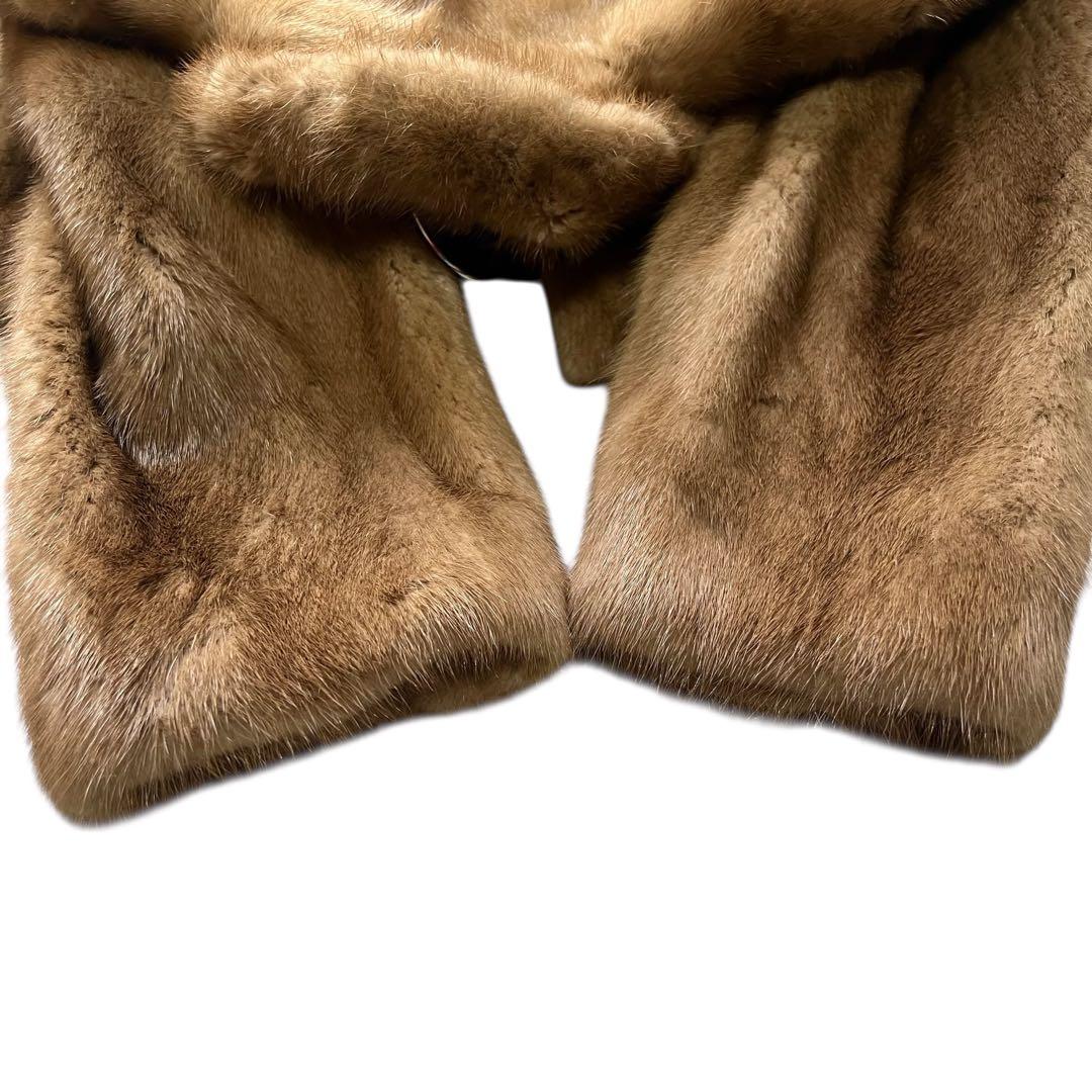 美品 パステルミンク リアルファーコート 毛皮 毛並み◎ なめし柔らか 11号