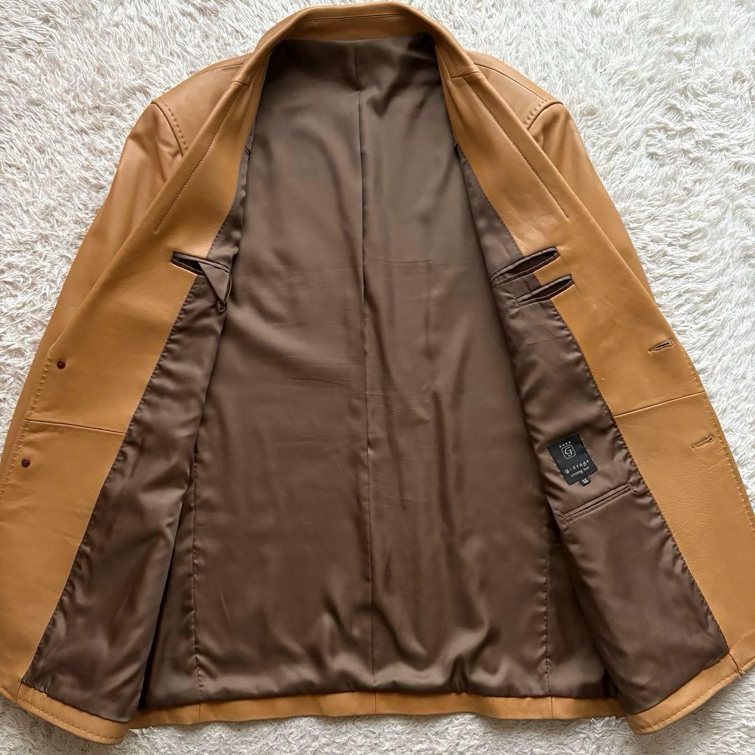 ★希少 XLサイズ★ G-stage テーラード ジャケット 羊革 キャメル