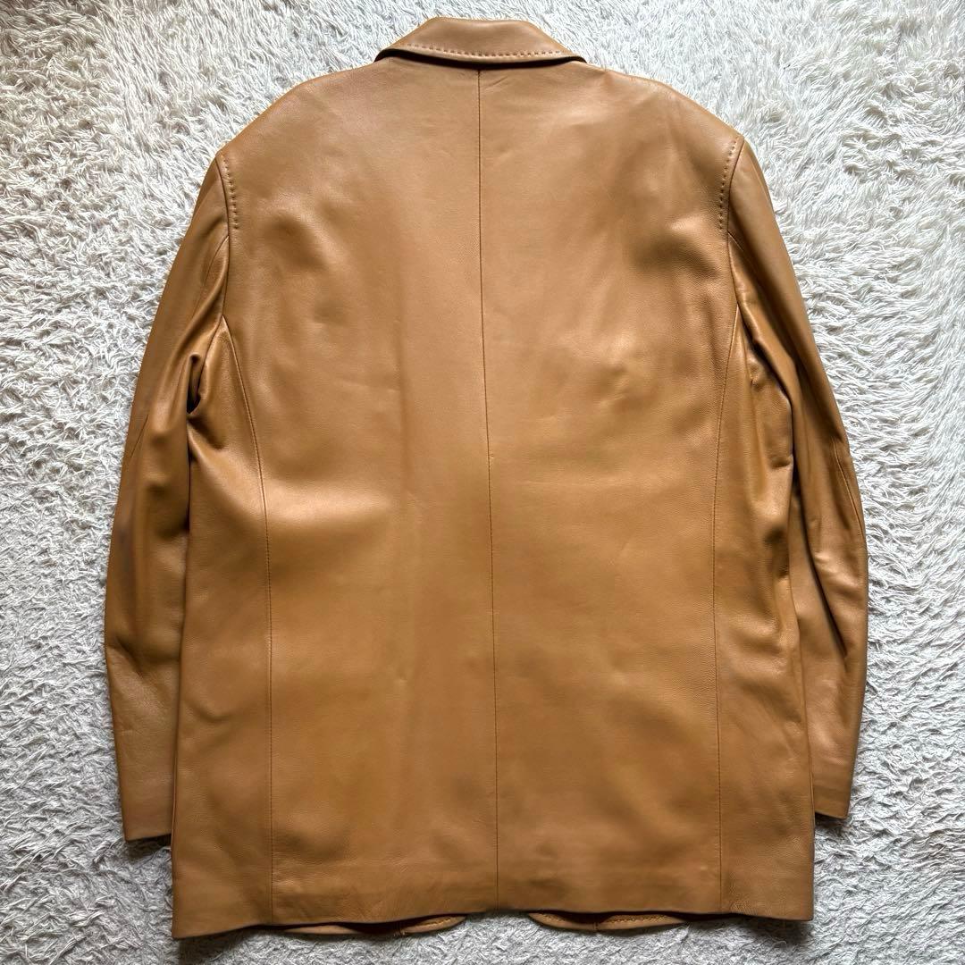 ★希少 XLサイズ★ G-stage テーラード ジャケット 羊革 キャメル