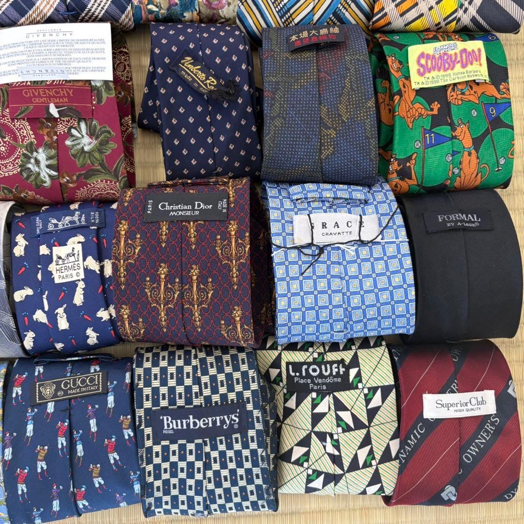 ハイブランドネクタイ 50本セット 全てシルク GUCCI エルメス まとめ売り