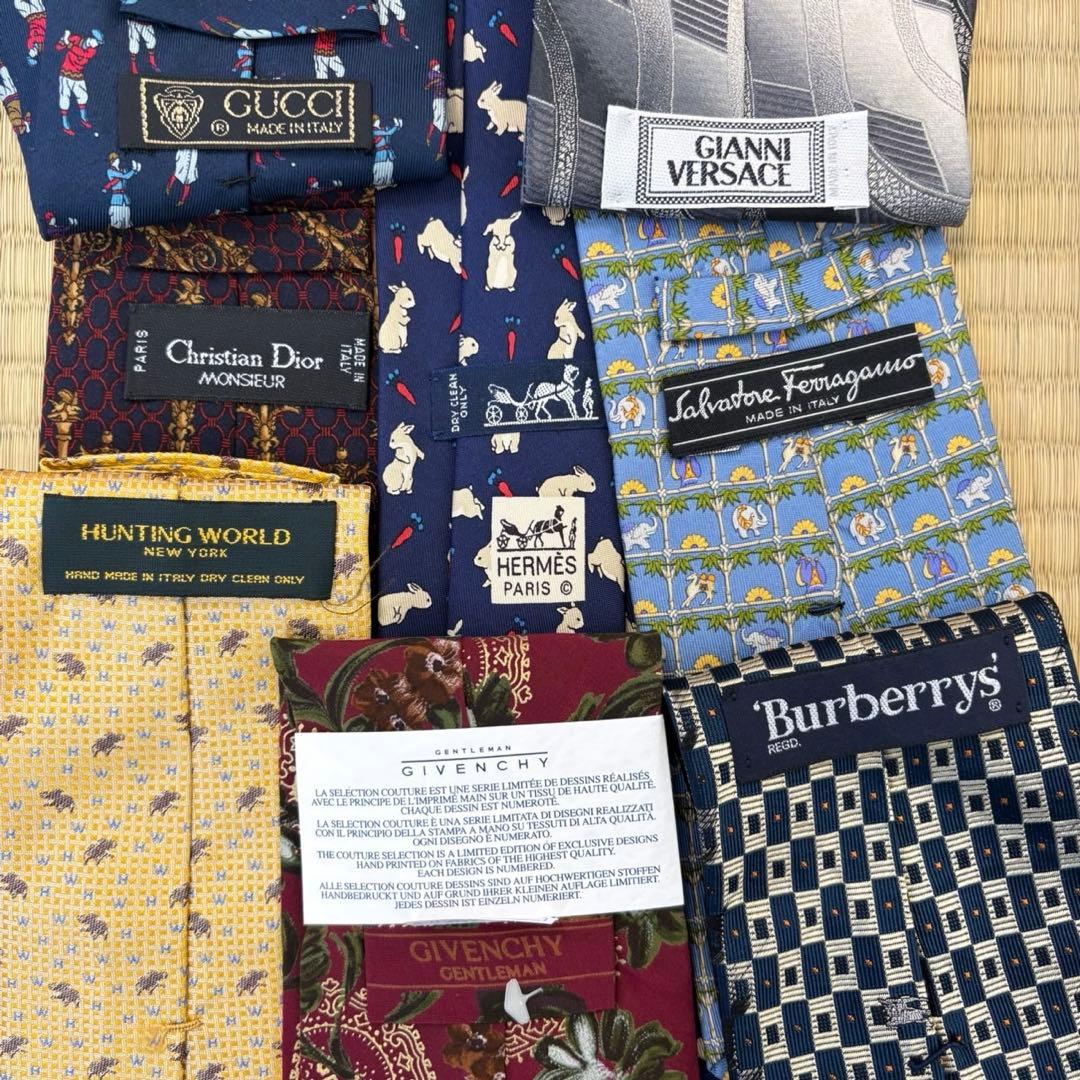 ハイブランドネクタイ 50本セット 全てシルク GUCCI エルメス まとめ売り