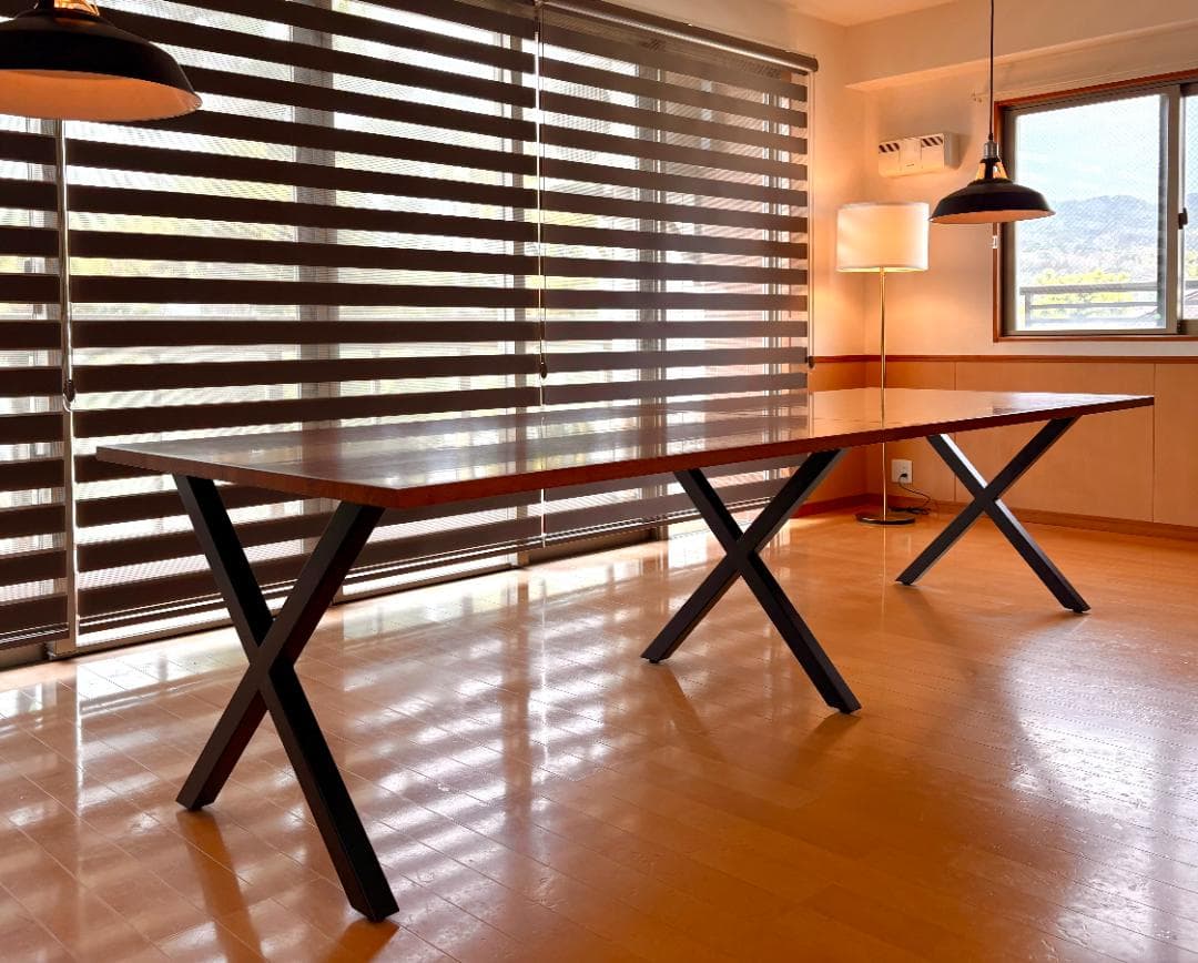 KANADEMONO ラバーウッド チークブラウン テーブル 300*100cm