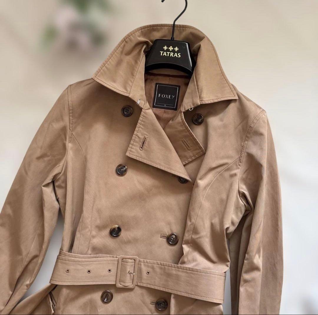 美品✨定価19万✨フォクシー モノグラムトレンチコート バッグロゴ 21年