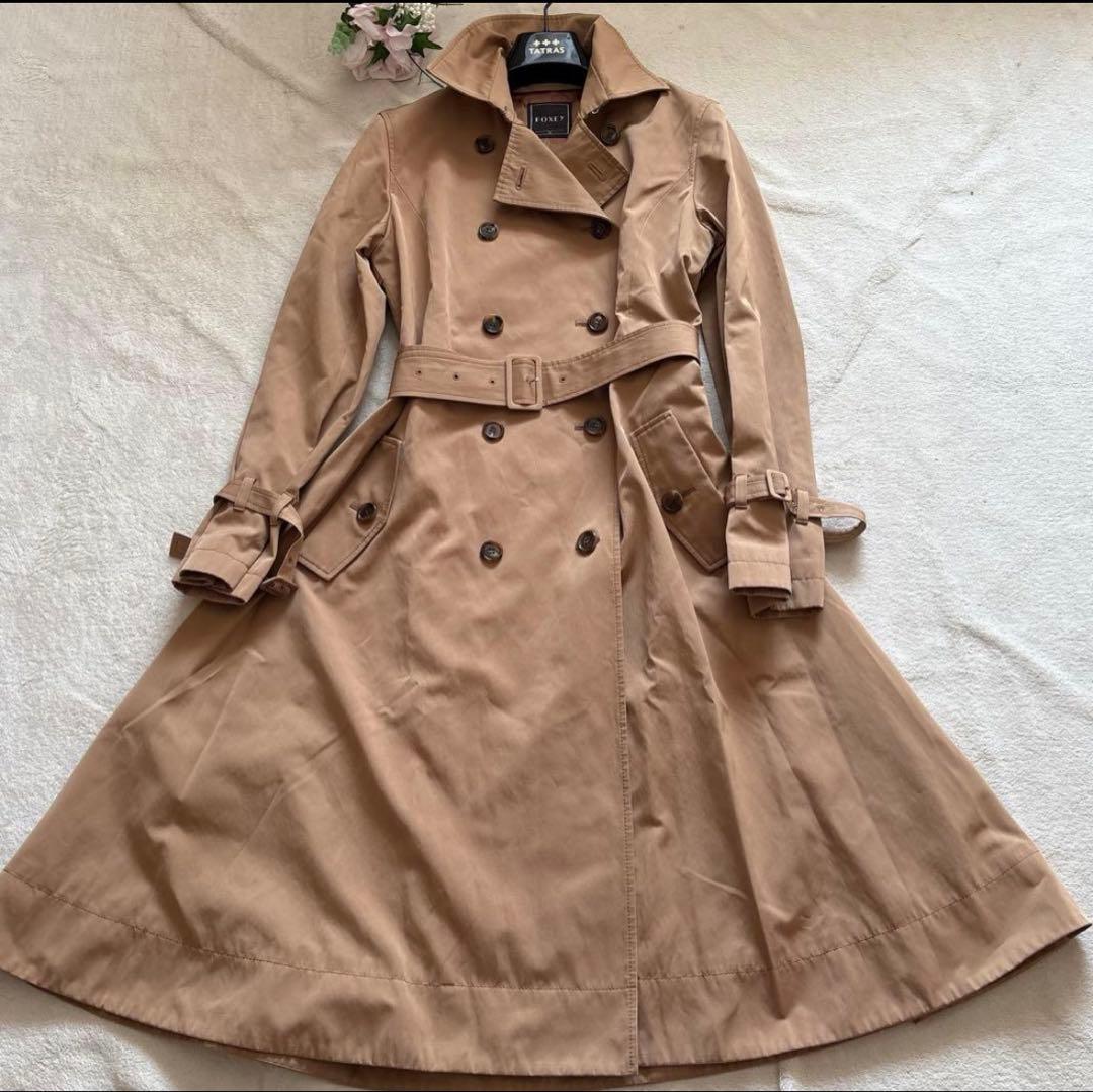 美品✨定価19万✨フォクシー モノグラムトレンチコート バッグロゴ 21年