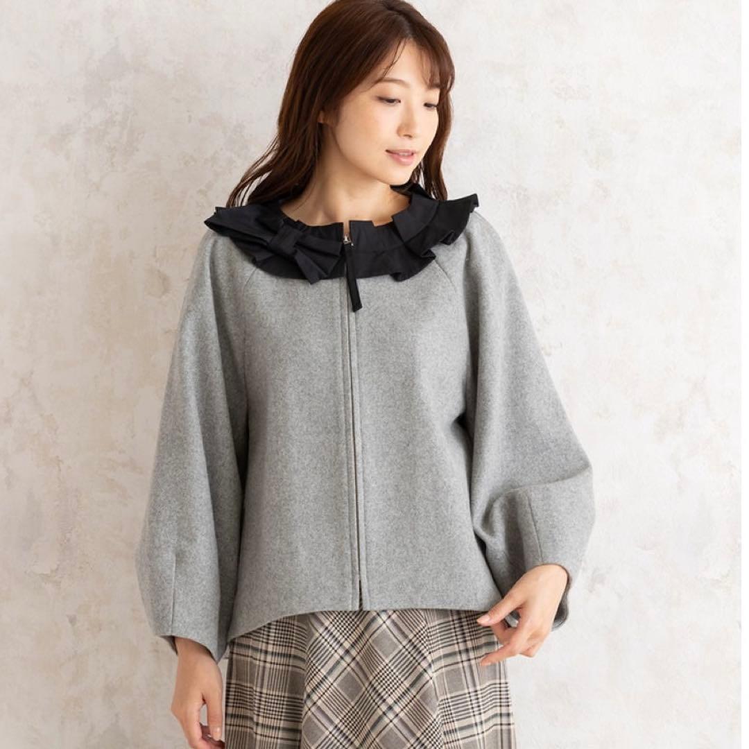 【未使用級】希少✨大きいサイズ46 Rose Tiara コクーンウールコート