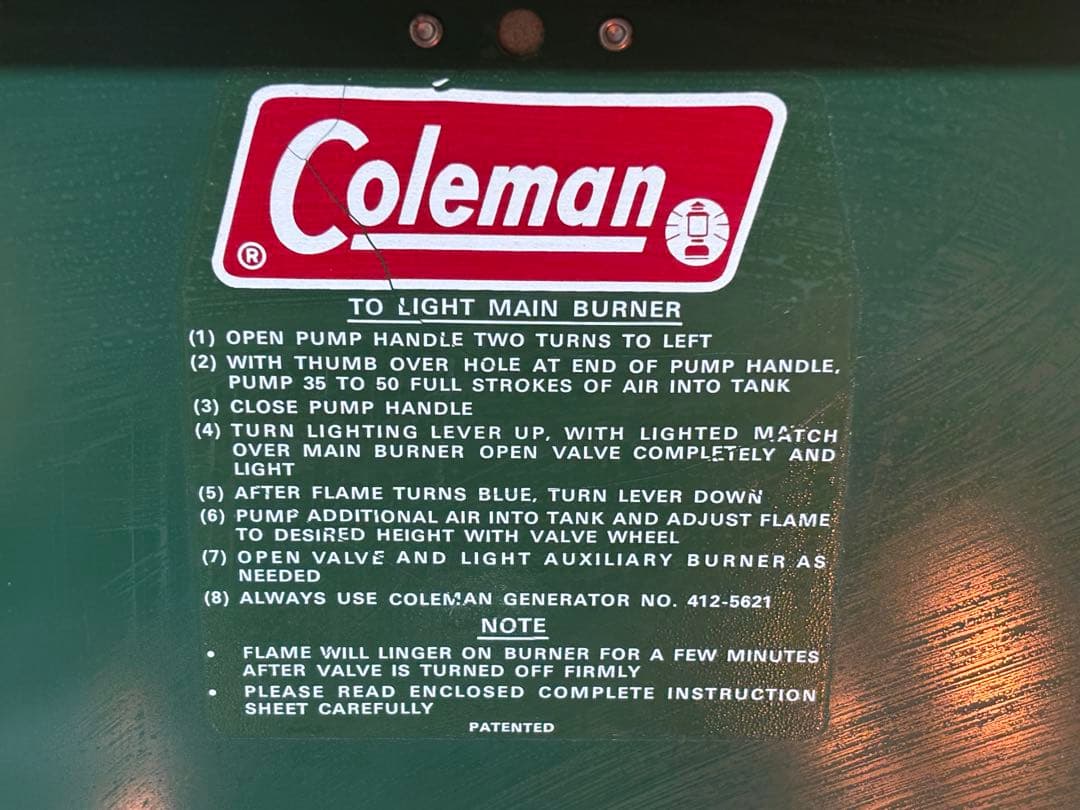 ヴィンテージ コールマン コンパクト ツーバーナー 425E ポンプカップ交換済