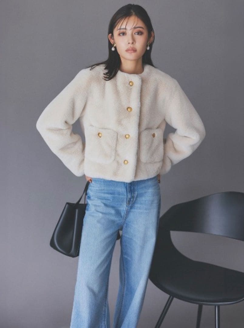 【即購入◎】Mila Owen アウター　 金釦クロップドファージャケット