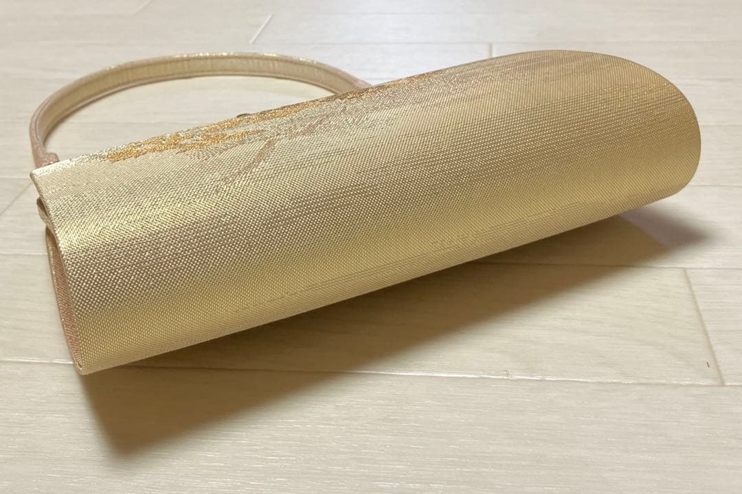 《未使用》佐賀錦　草履バッグセット　東京芝山　正絹　ゴールド　金糸