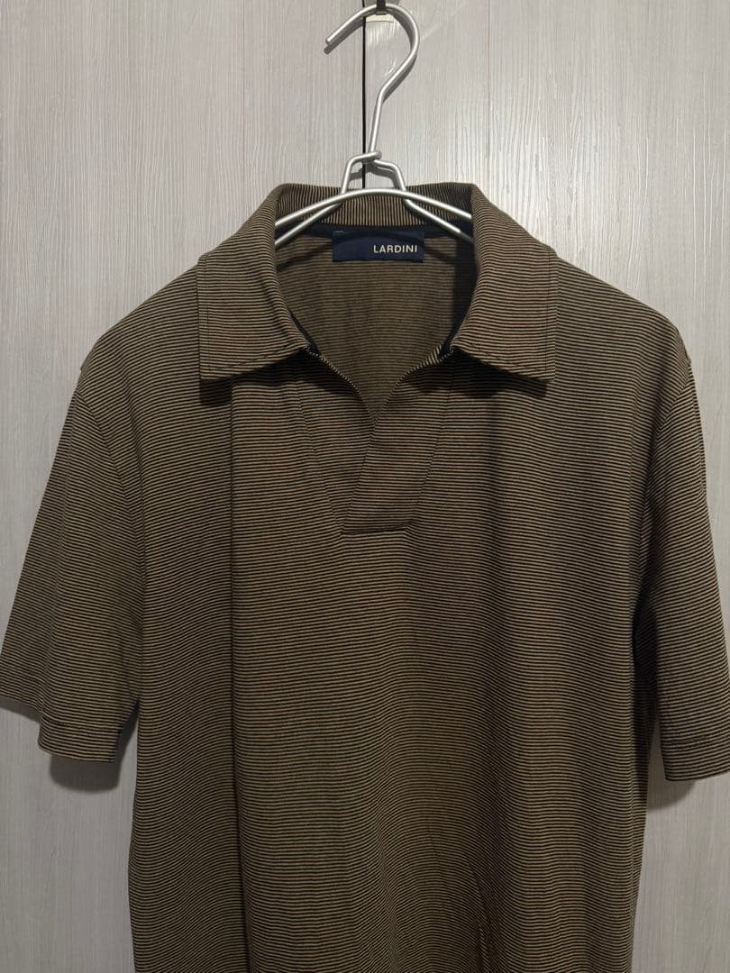 LARDINI ラルディーニ スキッパー ポロシャツ ニットポロ ブラック