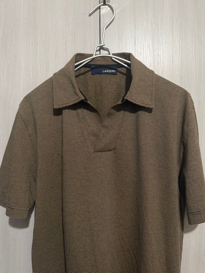 LARDINI ラルディーニ スキッパー ポロシャツ ニットポロ ブラック