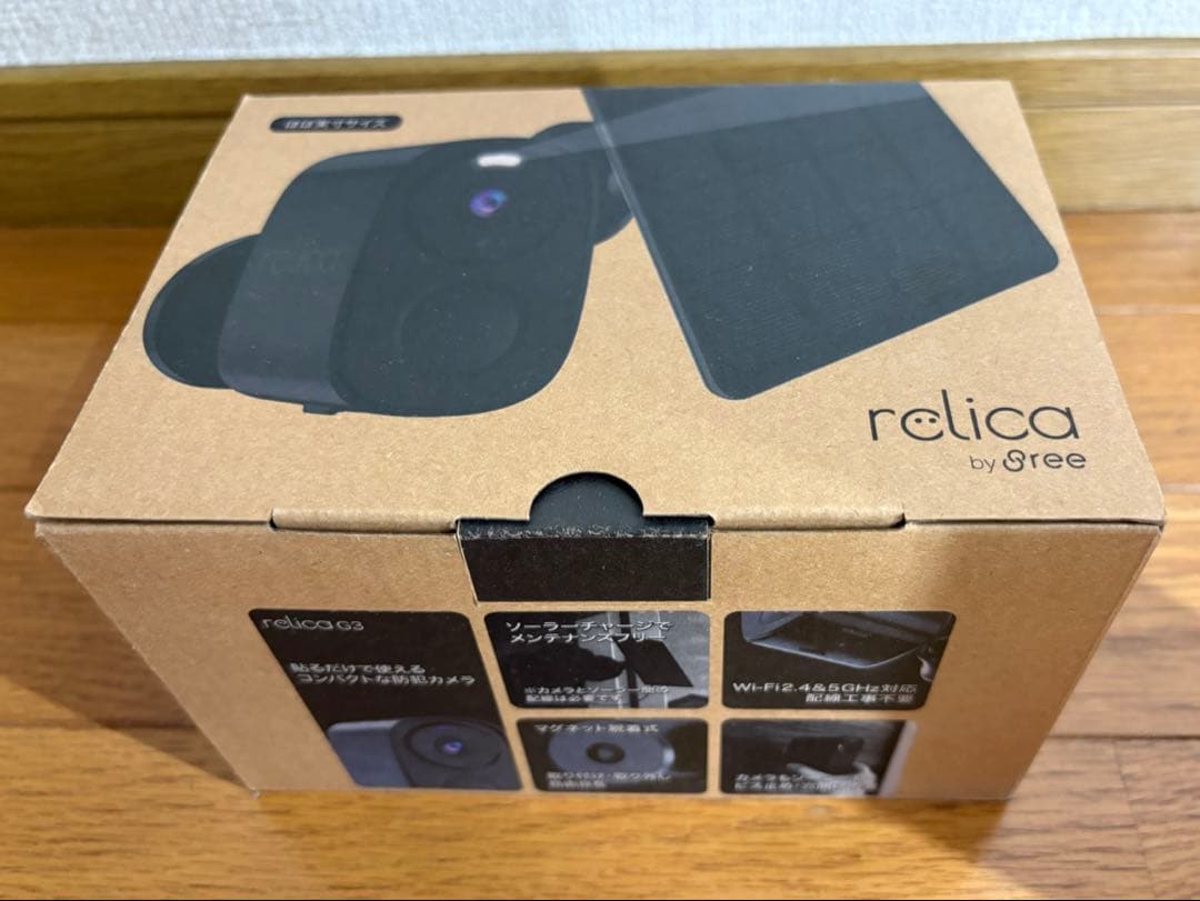 【新品未使用品】防犯カメラ relica G3 ソーラー充電、wi-fi通信