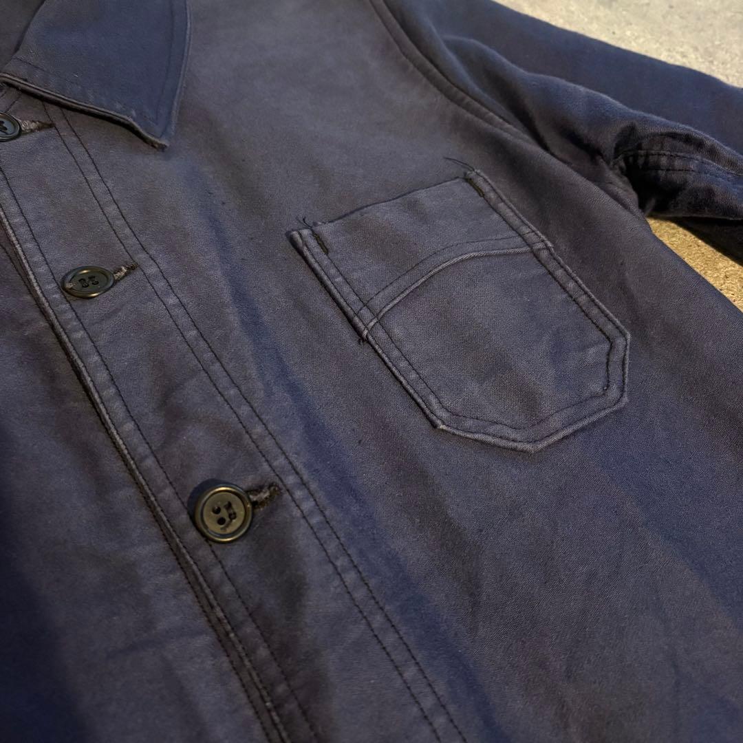 40s ブルーモールスキンジャケット VULCAIN 刺繍タグ フレンチワーク