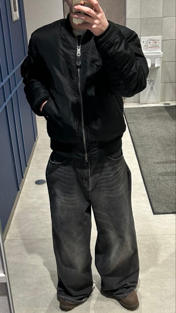 Alpha ブラック MA-1 S 短丈 90s archive 古着