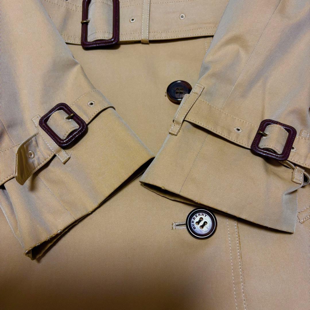 バーバリーロンドン メガチェックライナー付き ハニーべージュトレンチコート L