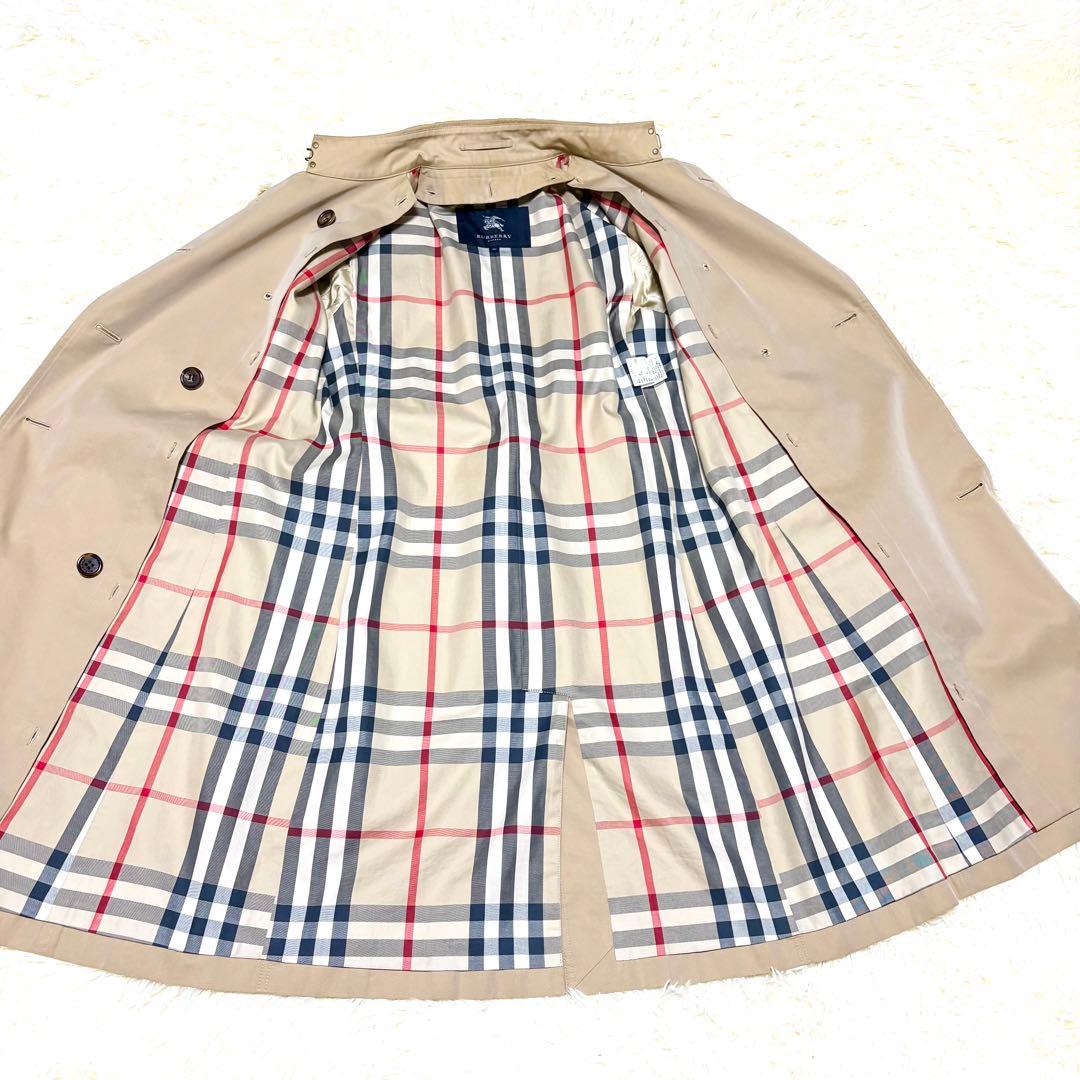 バーバリーロンドン メガチェックライナー付き ハニーべージュトレンチコート L