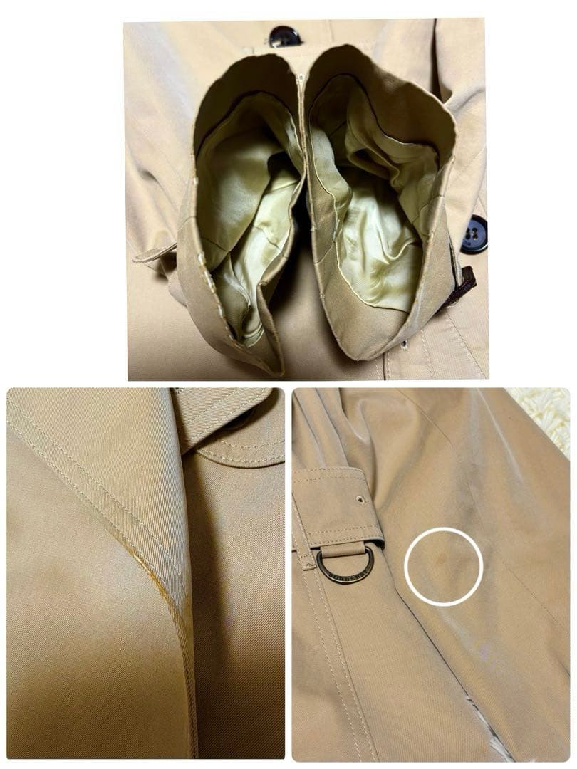 バーバリーロンドン メガチェックライナー付き ハニーべージュトレンチコート L