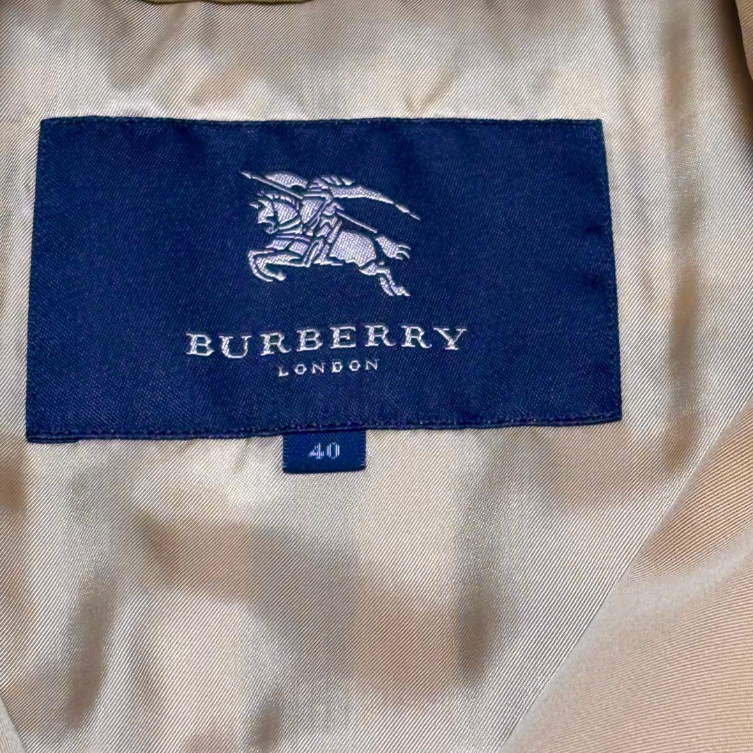 バーバリーロンドン メガチェックライナー付き ハニーべージュトレンチコート L