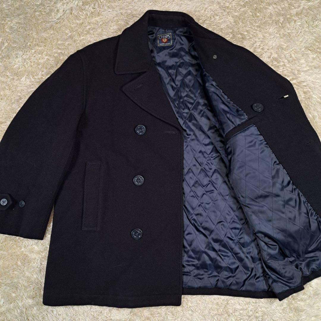 希少サイズ　CHAPS ラルフローレン　ヘリンボーン　ピーコート