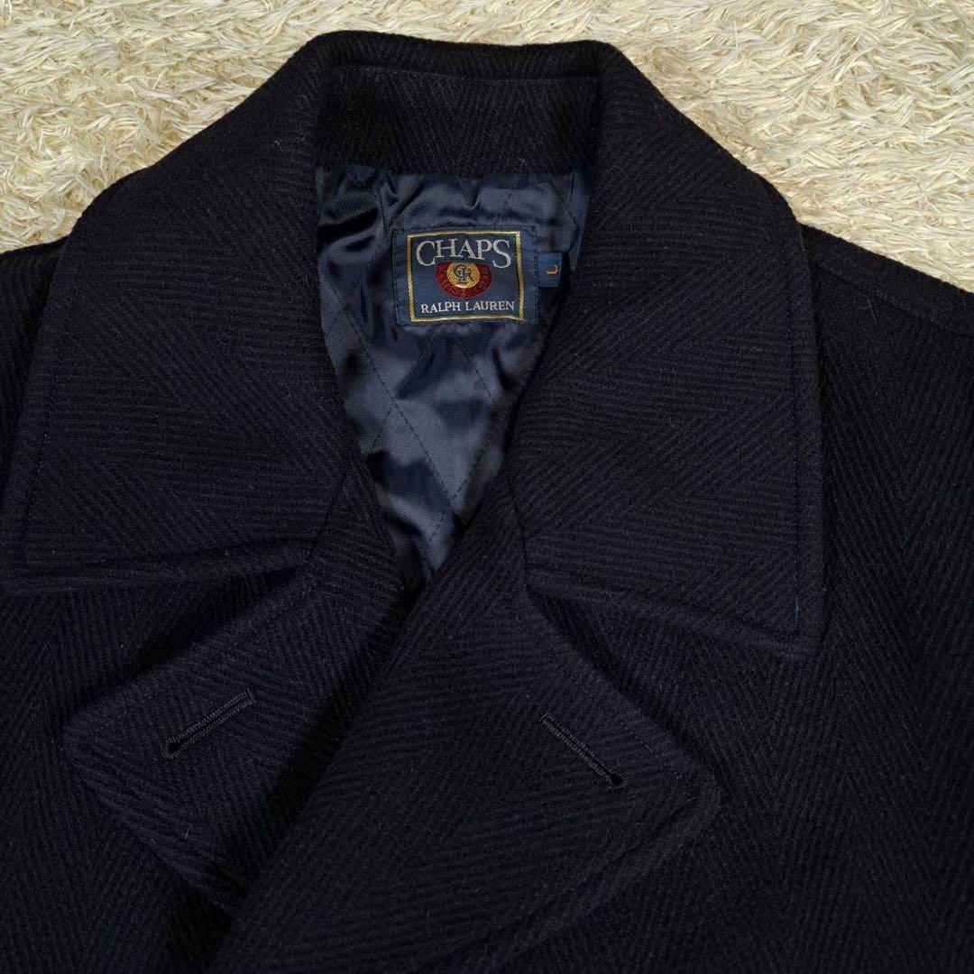 希少サイズ　CHAPS ラルフローレン　ヘリンボーン　ピーコート