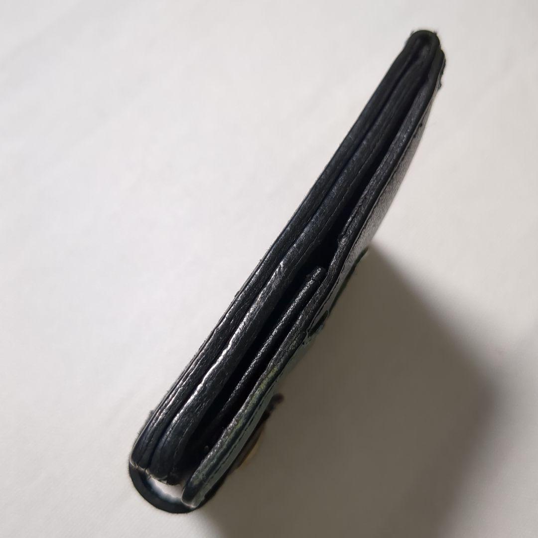 美品 イルビゾンテ ナターコレクション 2つ折り 財布 ブラック グリーン