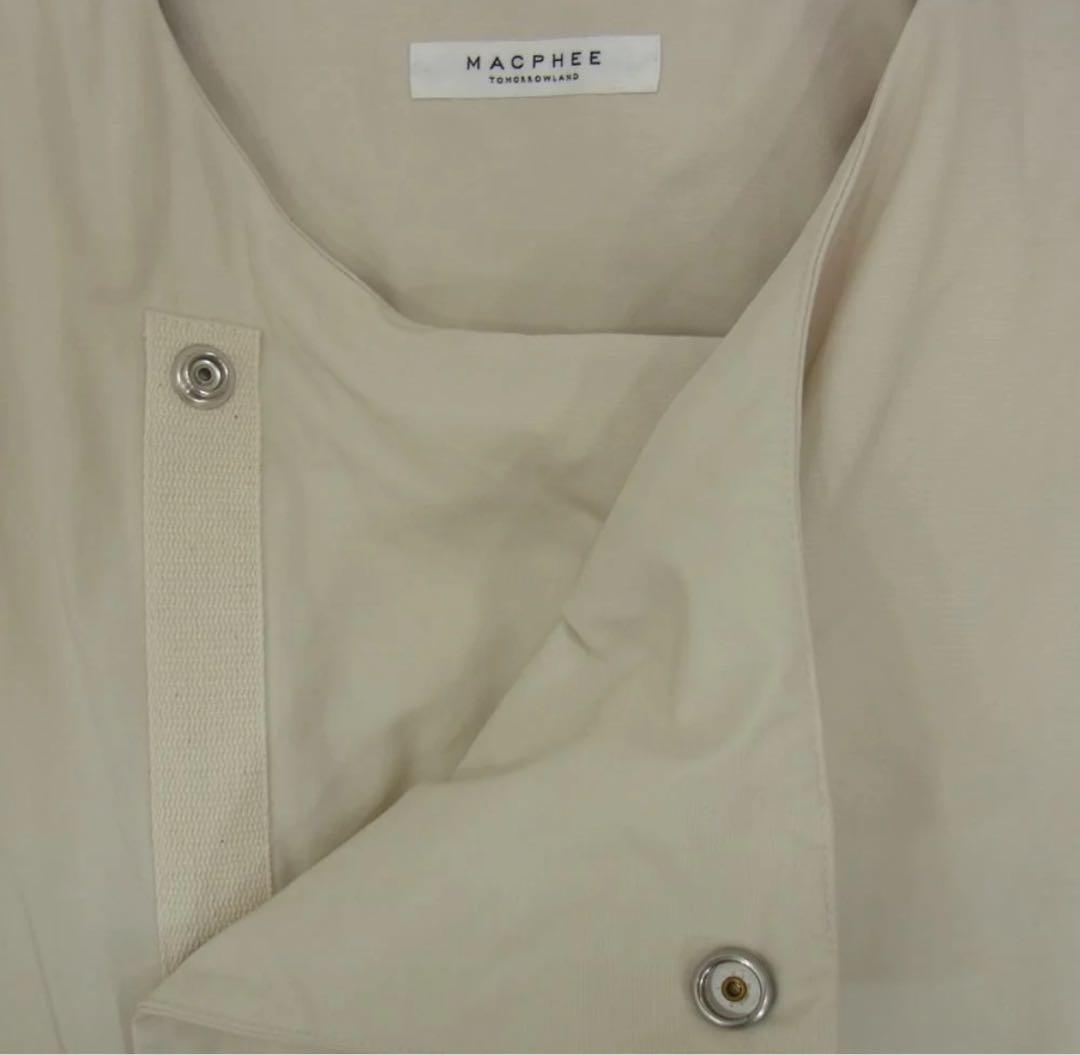 マカフィー MACPHEE ノーカラーダウンコート ジャケット　36 白