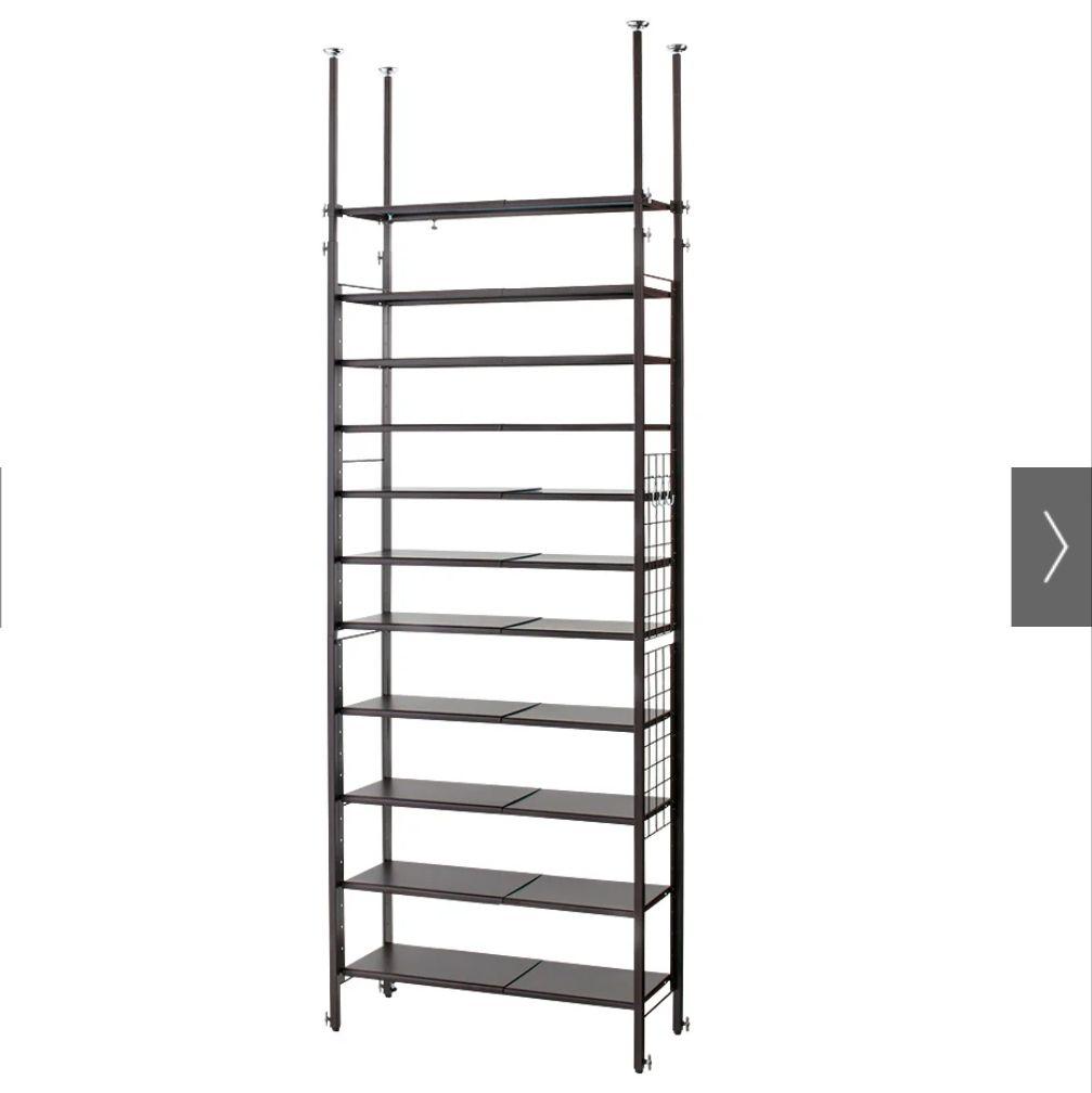 玄関の段差対応伸縮シューズラック 突っ張り式 11段