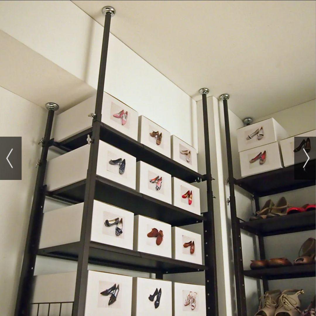 玄関の段差対応伸縮シューズラック 突っ張り式 11段