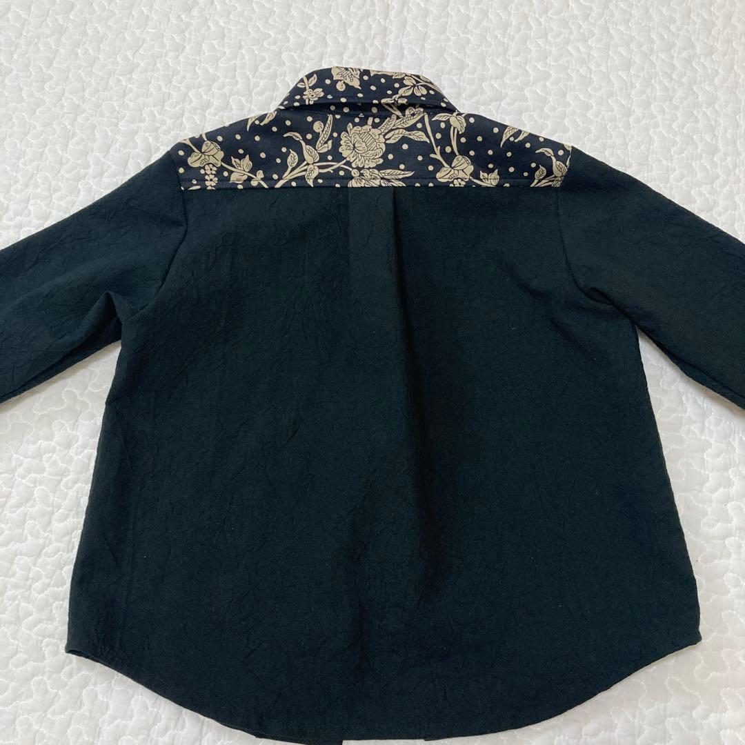 ピンパネールのパープル　セーラーカラー　ワンピース　ハンドメイド