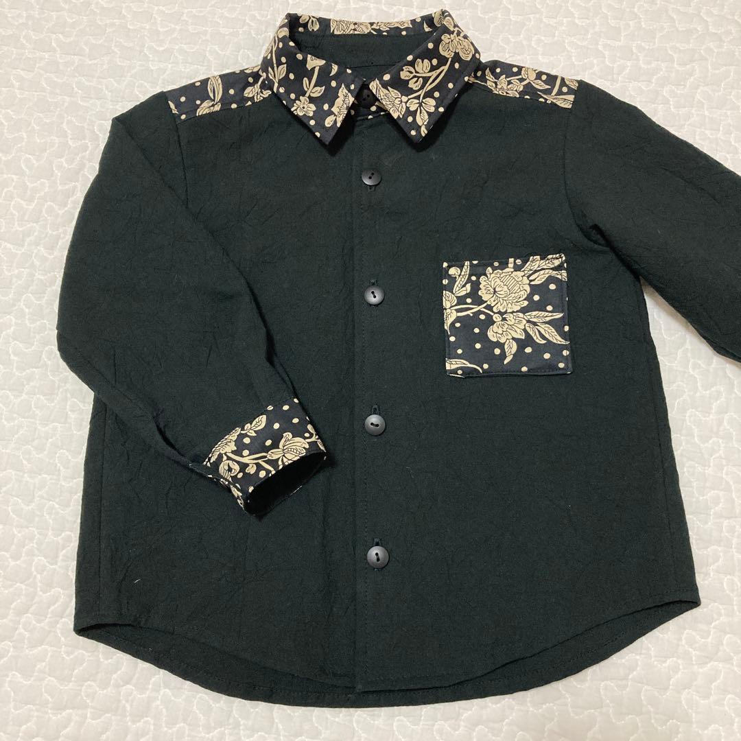 ピンパネールのパープル　セーラーカラー　ワンピース　ハンドメイド